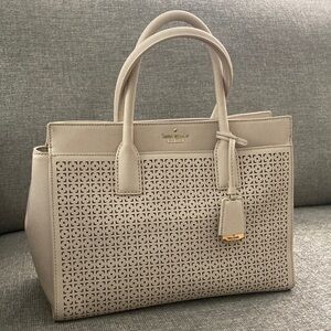 Kate Spade Taupe Perforated Satchel